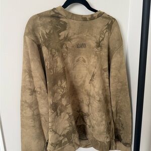 All Saints Men's Tie-Dye Tan Crewneck Sweater